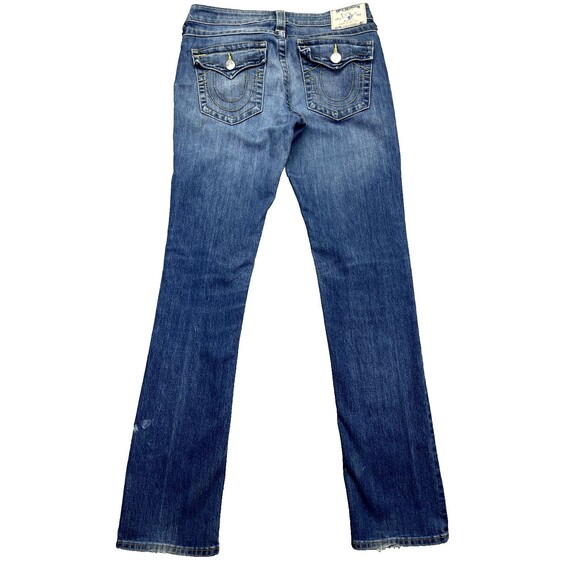 True Religion Jeans Womens 29 Blue Denim Flat‎ Front Pockets Slim Straight - Picture 16 of 16